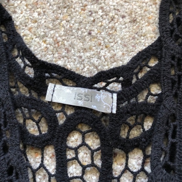 Long Black Crochet Tank See Through Small - Picture 2 of 3